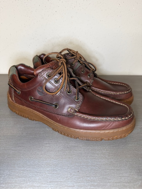 Timberland Other - Vintage Timberland Rare USA Made Boat Shoes Burgundy Brown Leather Sz 7.5 M